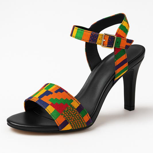 Ghanaian Kente‑Accented Heels (Women)