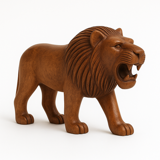 Ghana Sese Wood Lion – Hand Carved