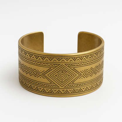 Tuareg Brass Cuff – Niger (Adjustable)