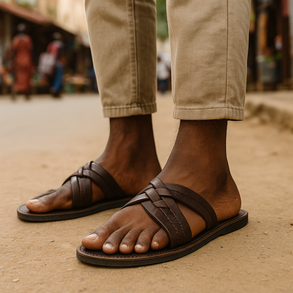 Nigerian Handmade Leather Sandals (Men)