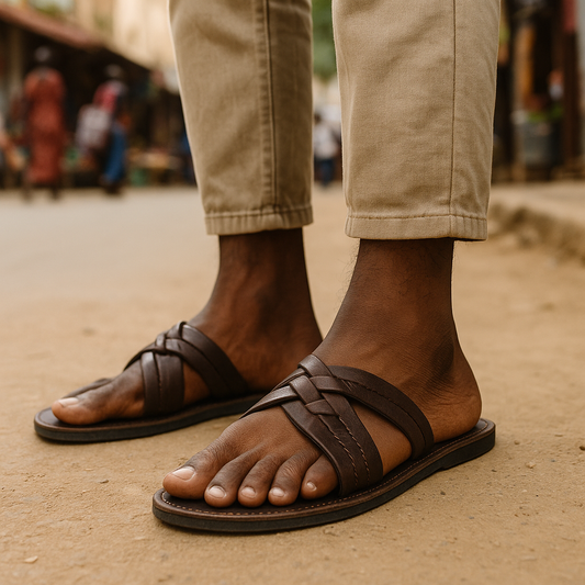 Nigerian Handmade Leather Sandals (Men)