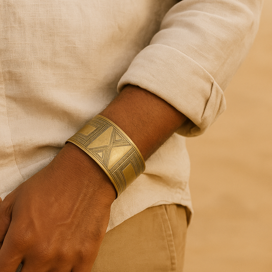Tuareg Brass Cuff – Niger (Adjustable)